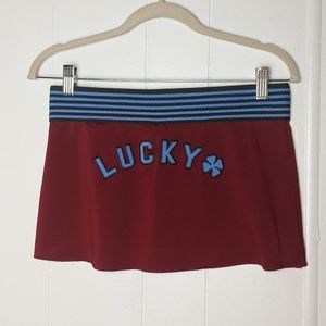 Lucky Brand Bathing Suits Swimming Skirt Burgundy Retro Beach XS